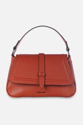 rust solid formal polyurethane women handbag