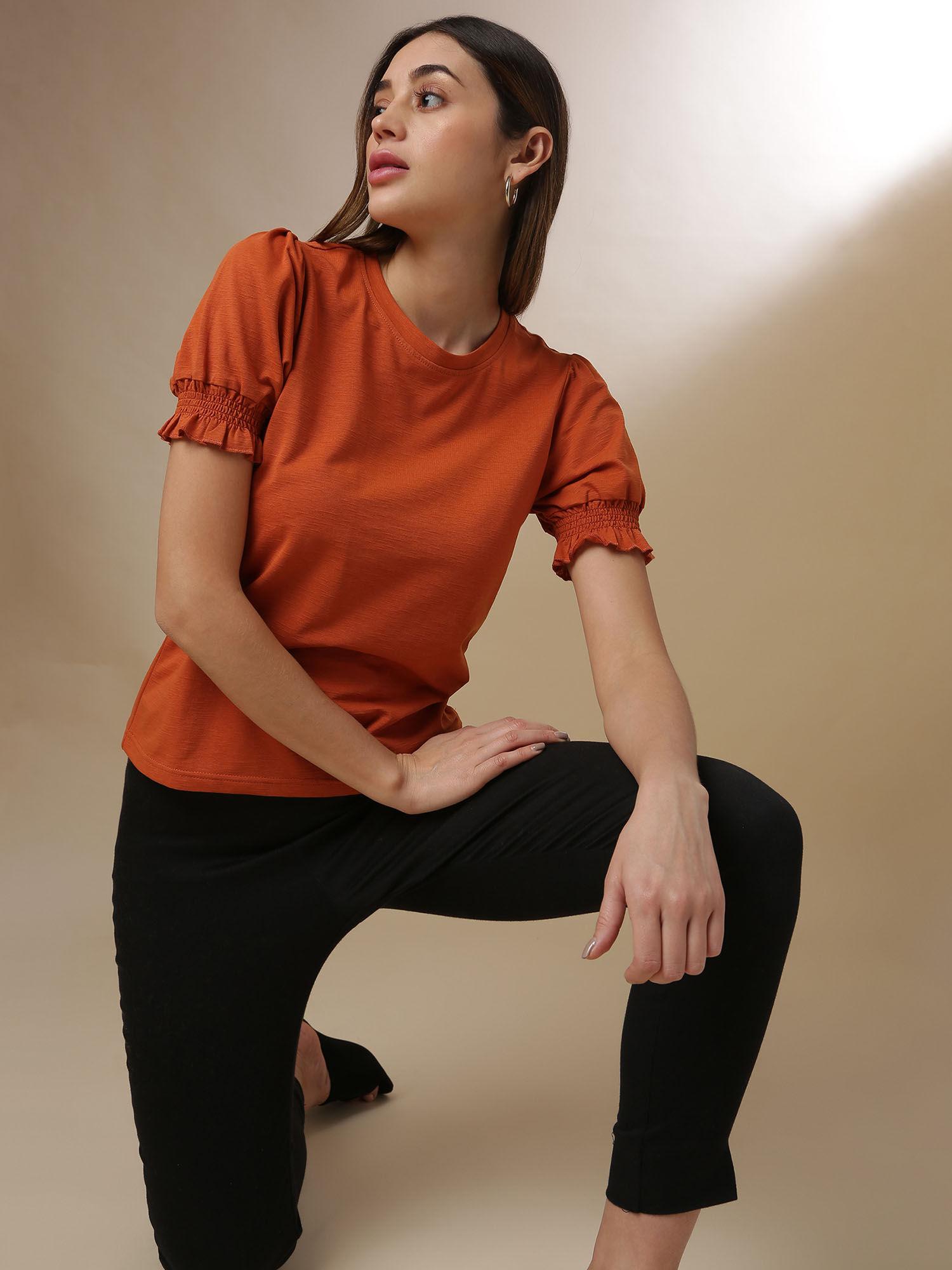 rust women stylish casual top