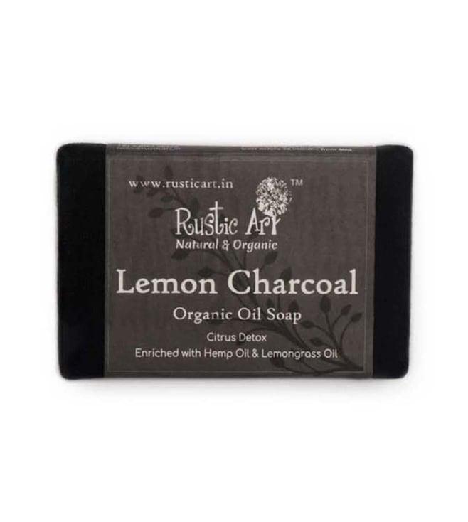 rustic art lemon charcoal soap - 100 gm
