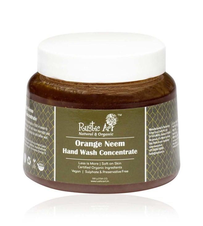 rustic art organic orange neem hand wash concentrate (diy refill pack) - 500 gm