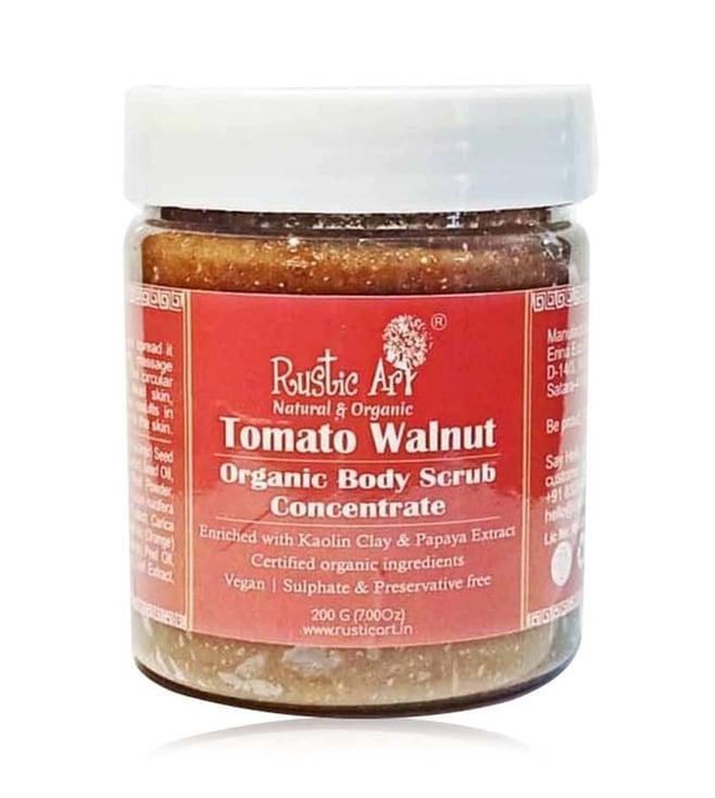 rustic art tomato walnut body scrub concentrate - 200 gm