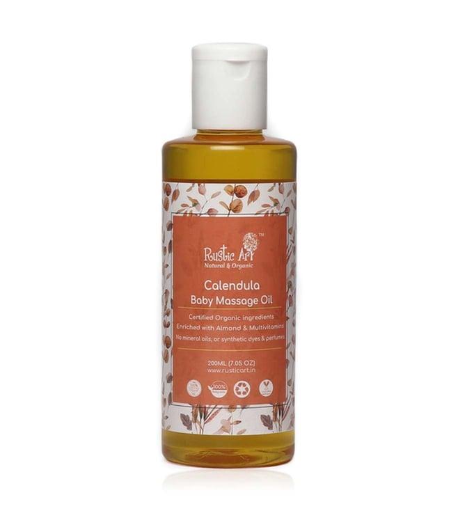 rustic art organic calendula baby massage oil - 200 ml