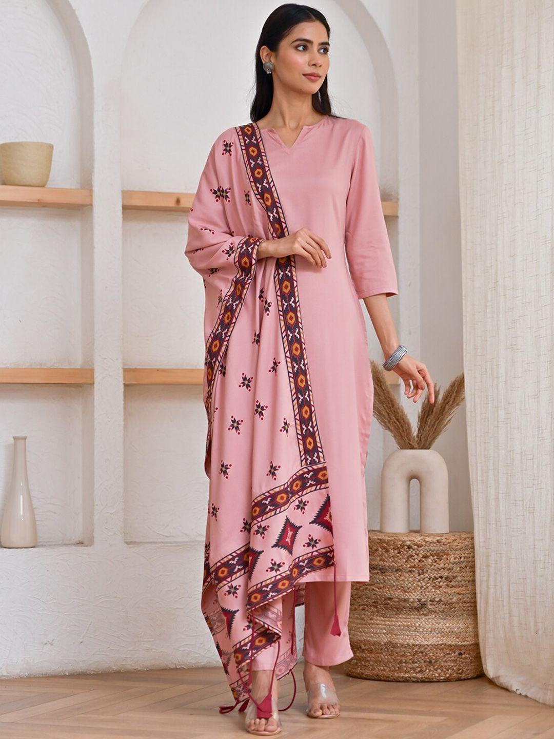 rustorange kurta with salwar & dupatta