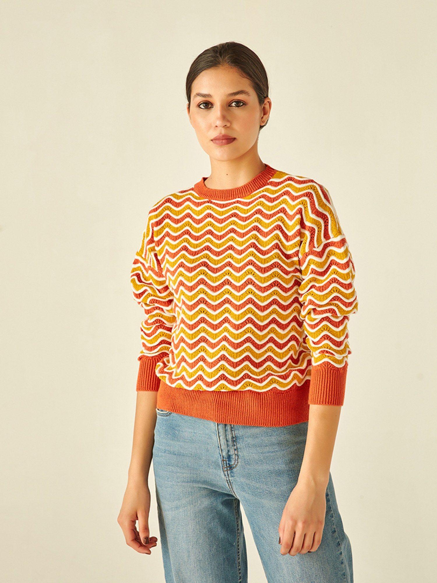 rusty chevron sweater