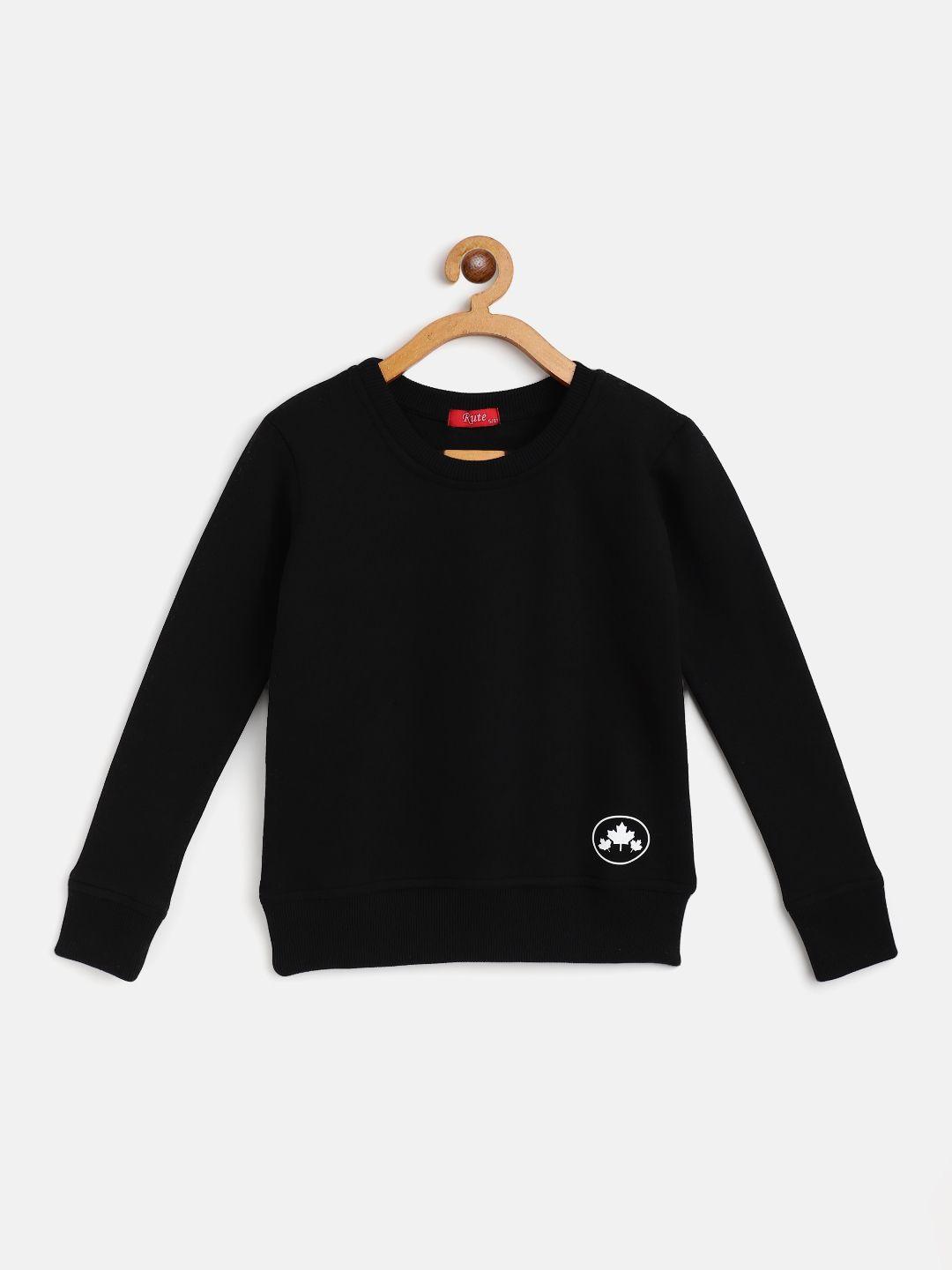 rute boys black cotton fleece pullover