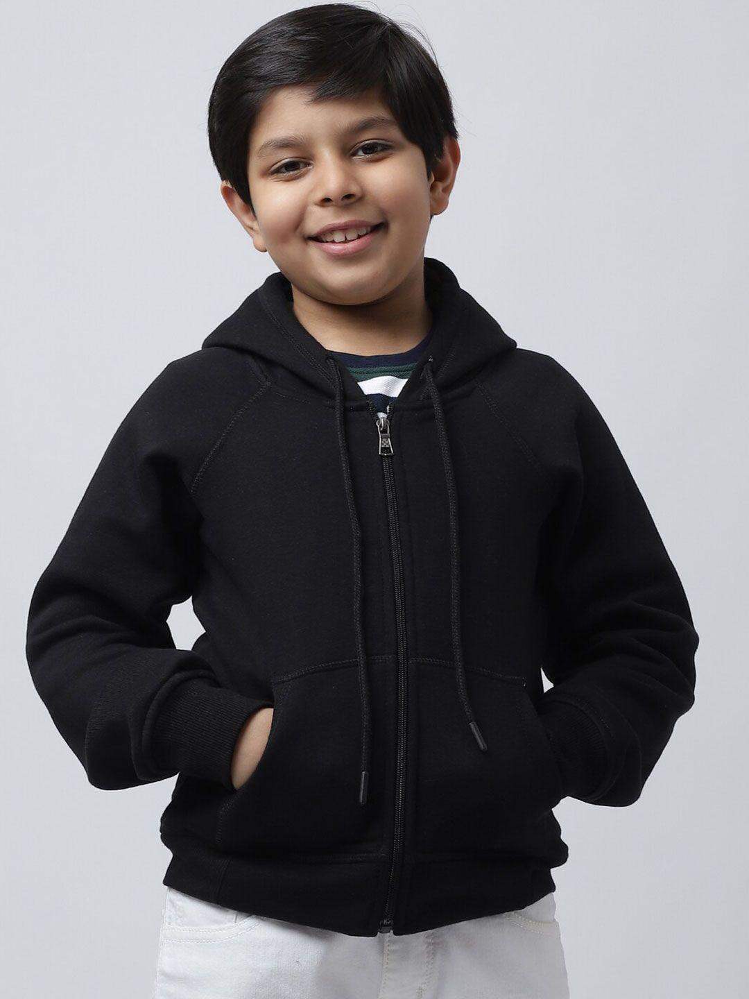 rute boys black fleece hooded sweatshirt