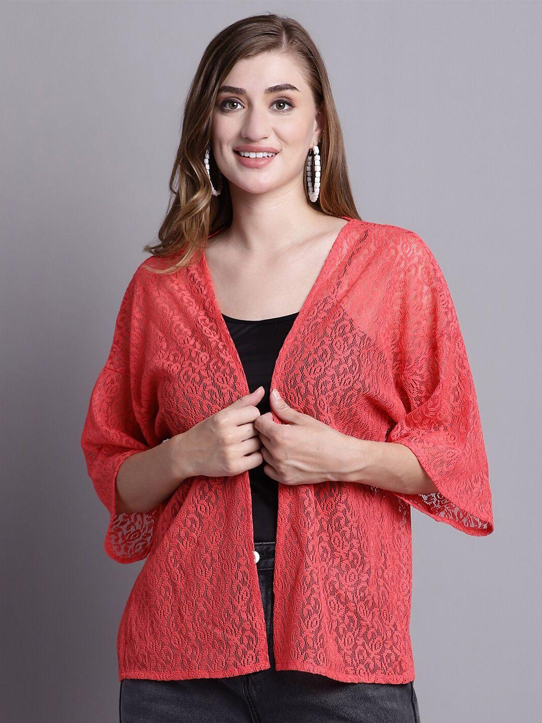 rute ethnic semi sheer button shrug