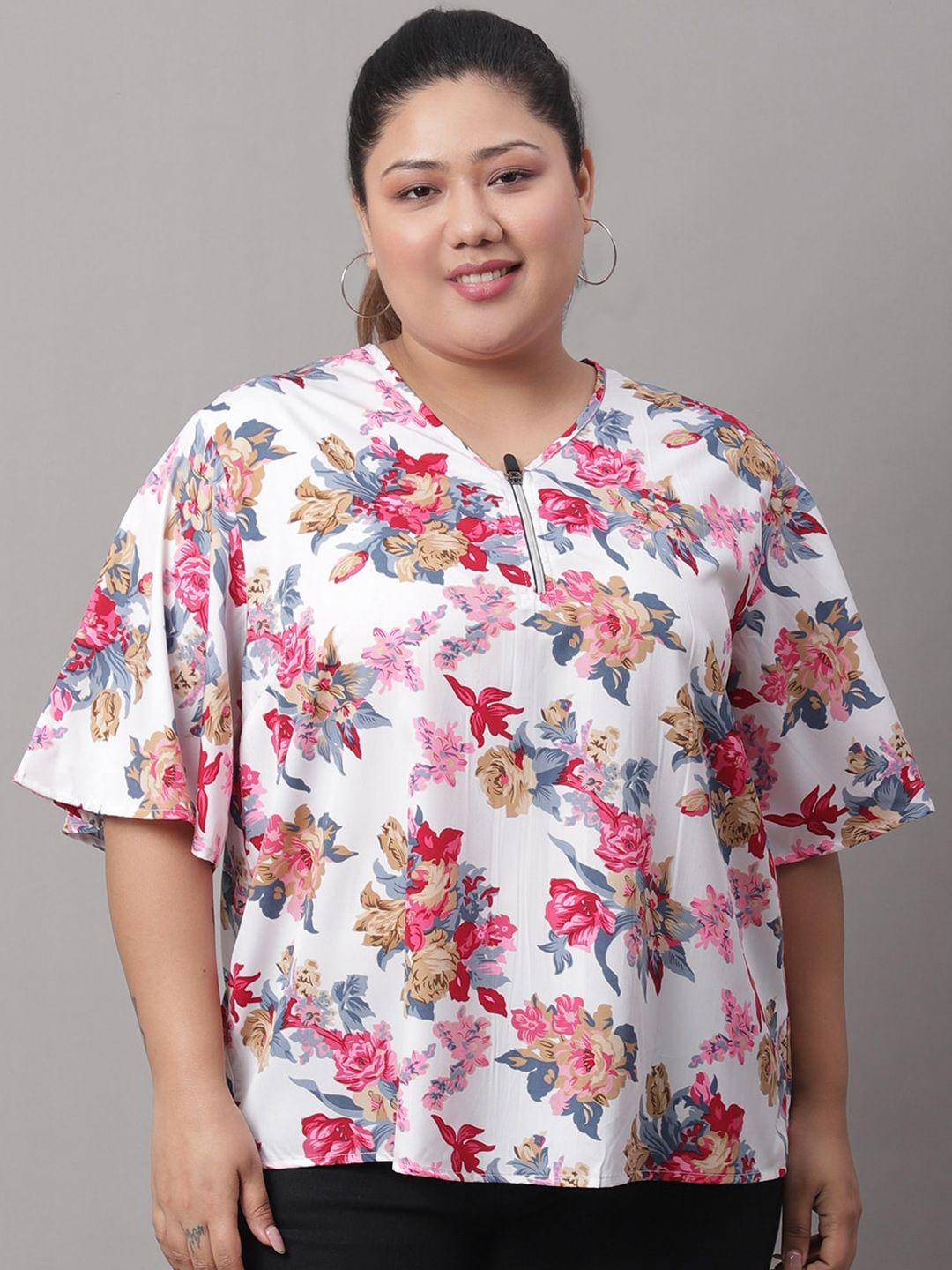 rute multicoloured floral print flared sleeve cotton top