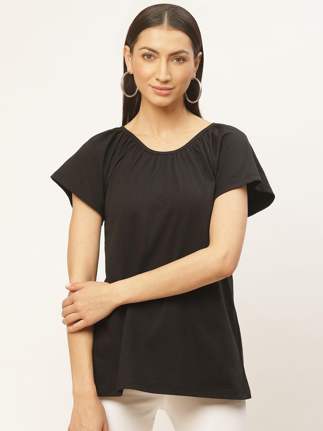 rute women black solid extended sleeves top