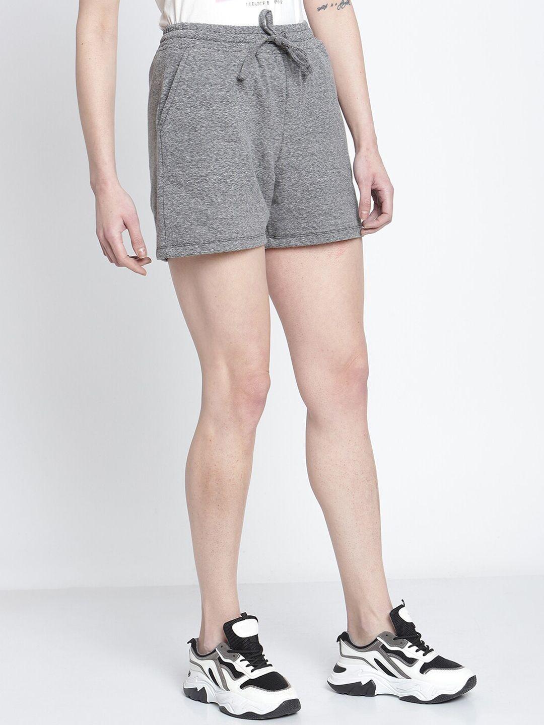 rute women grey cotton shorts