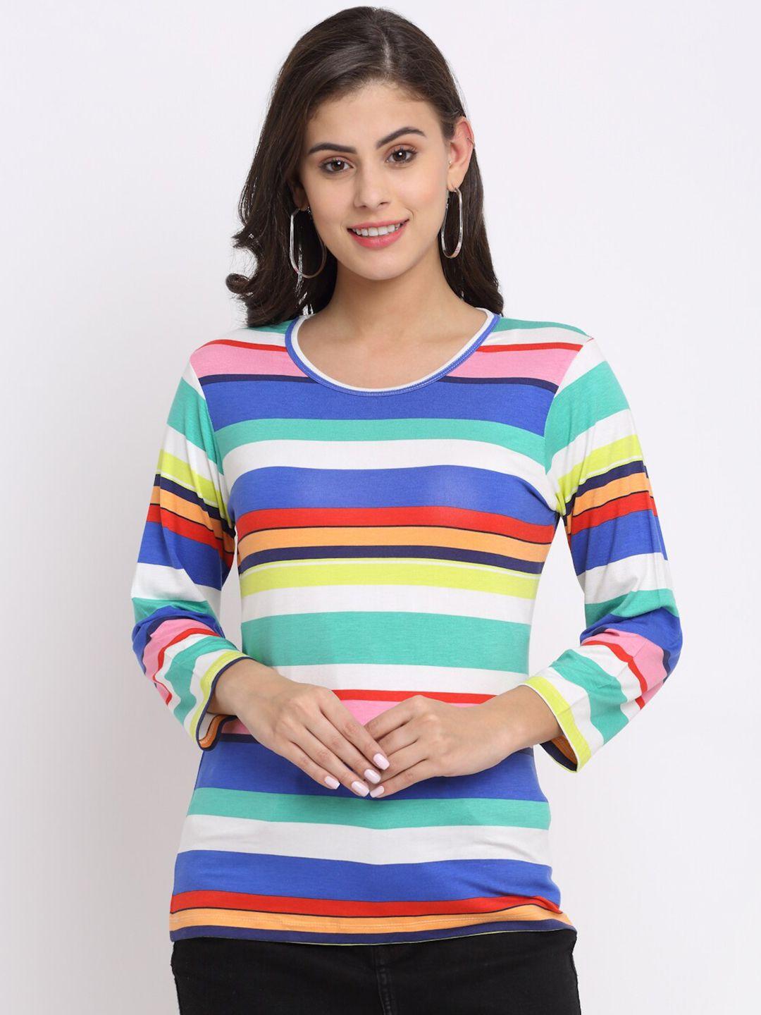 rute women multicoloured striped t-shirt