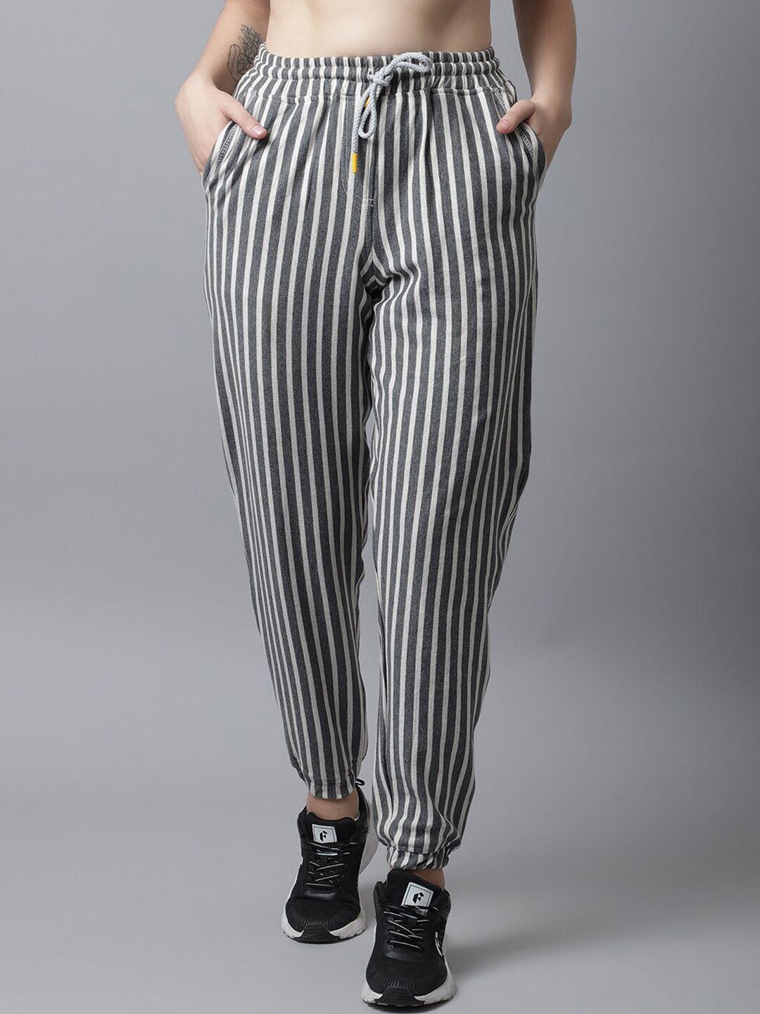 rute women striped cotton joggers