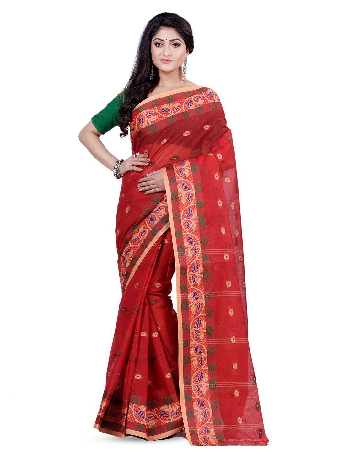 ruuprekha ethnic motifs woven design zari pure cotton taant saree