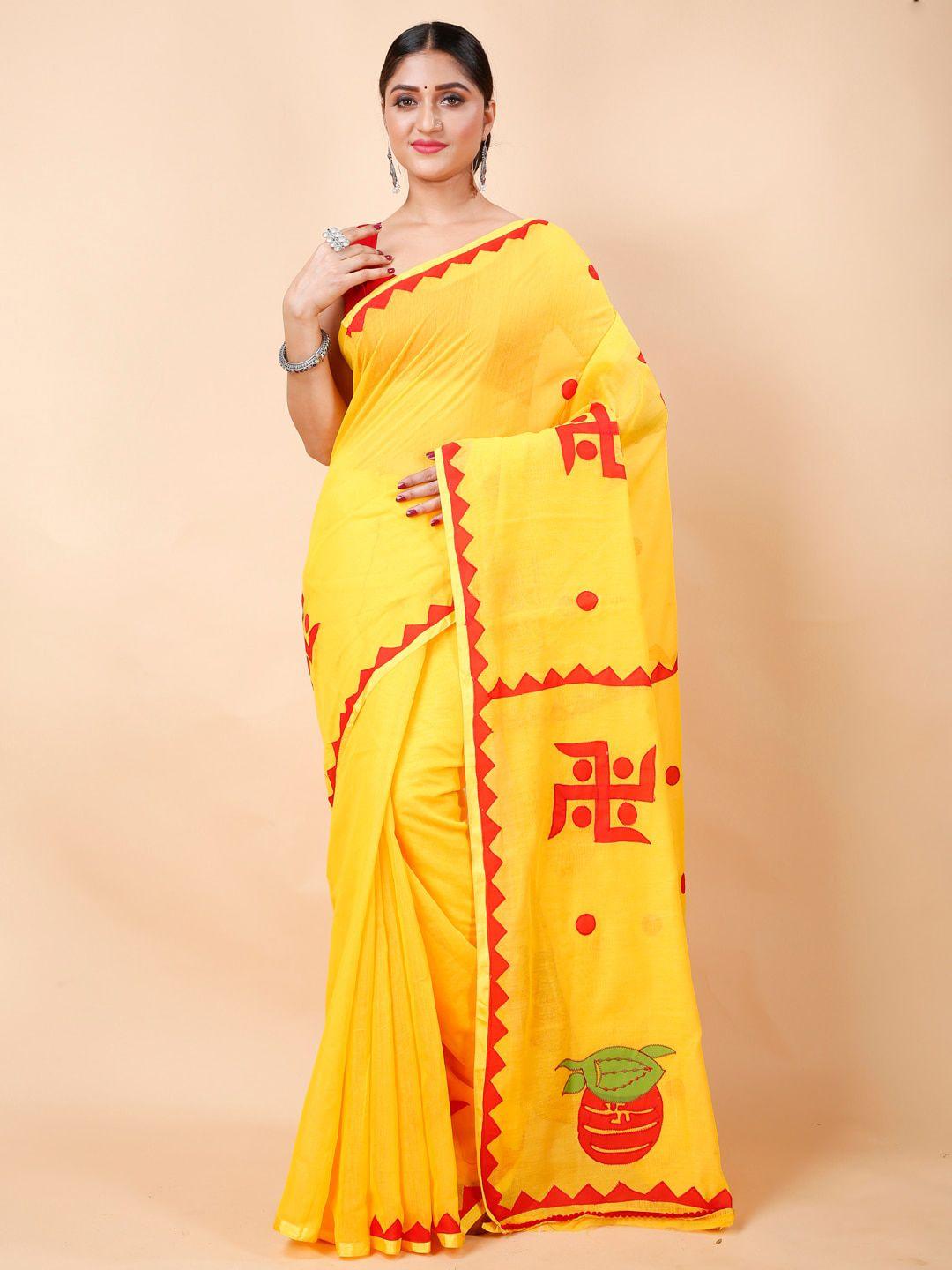 ruuprekha ethnic printed pure cotton khadi saree