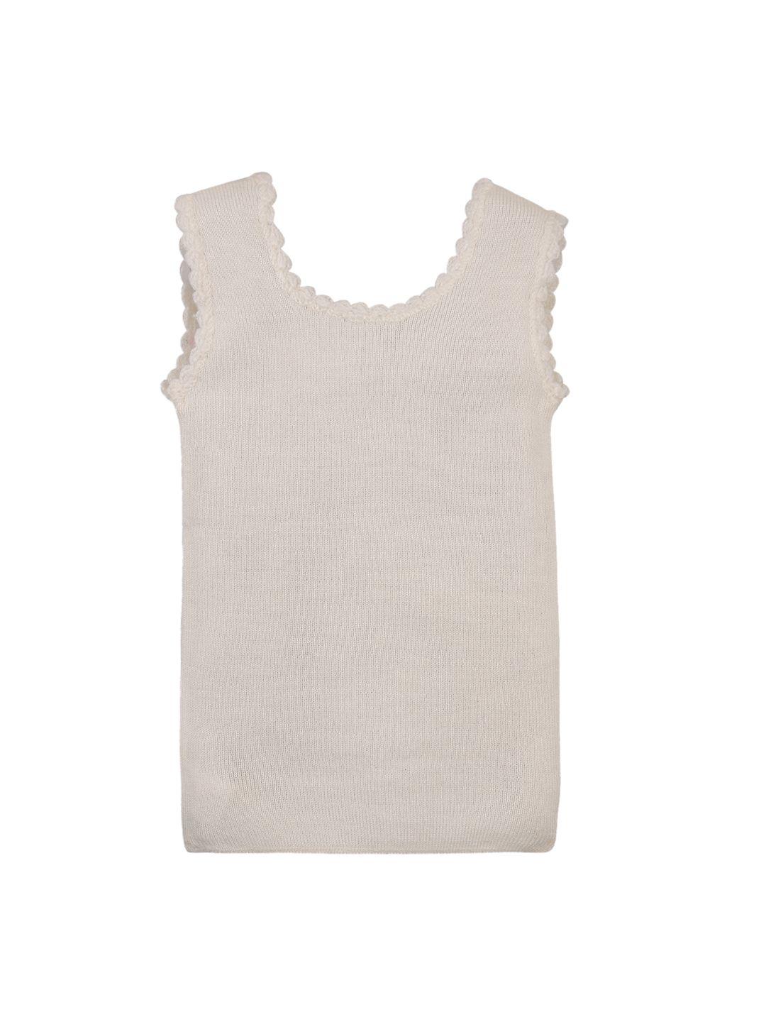 rvk kids cream-coloured solid sweater vest