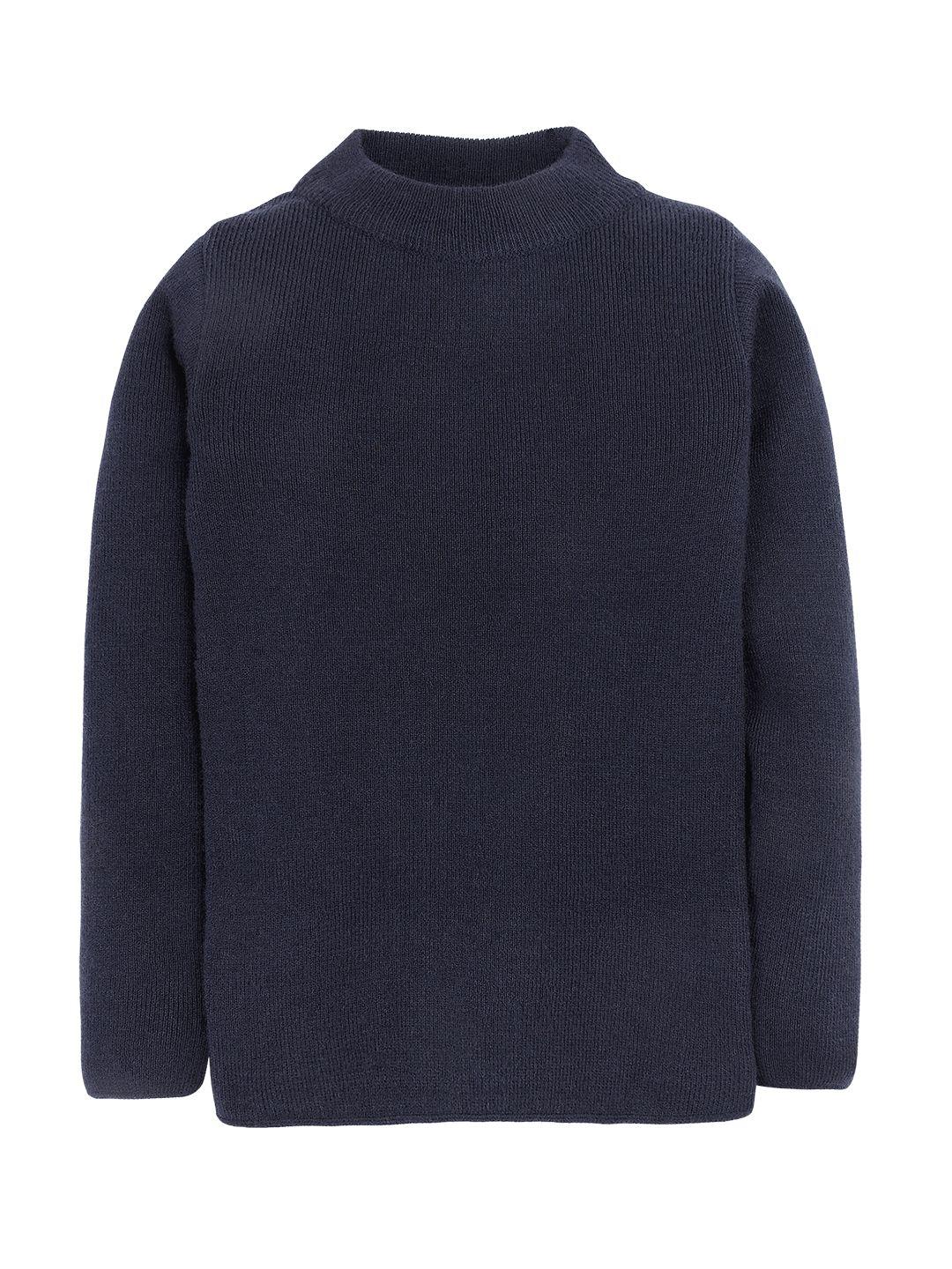 rvk kids navy blue solid acrylic sweater