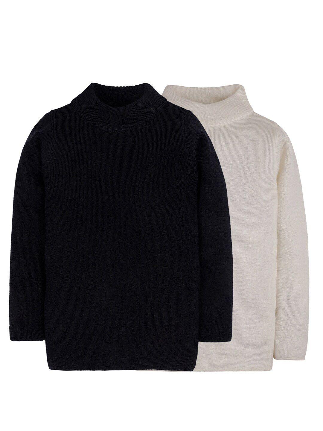 rvk pack of 2 unisex kids black & white pullover