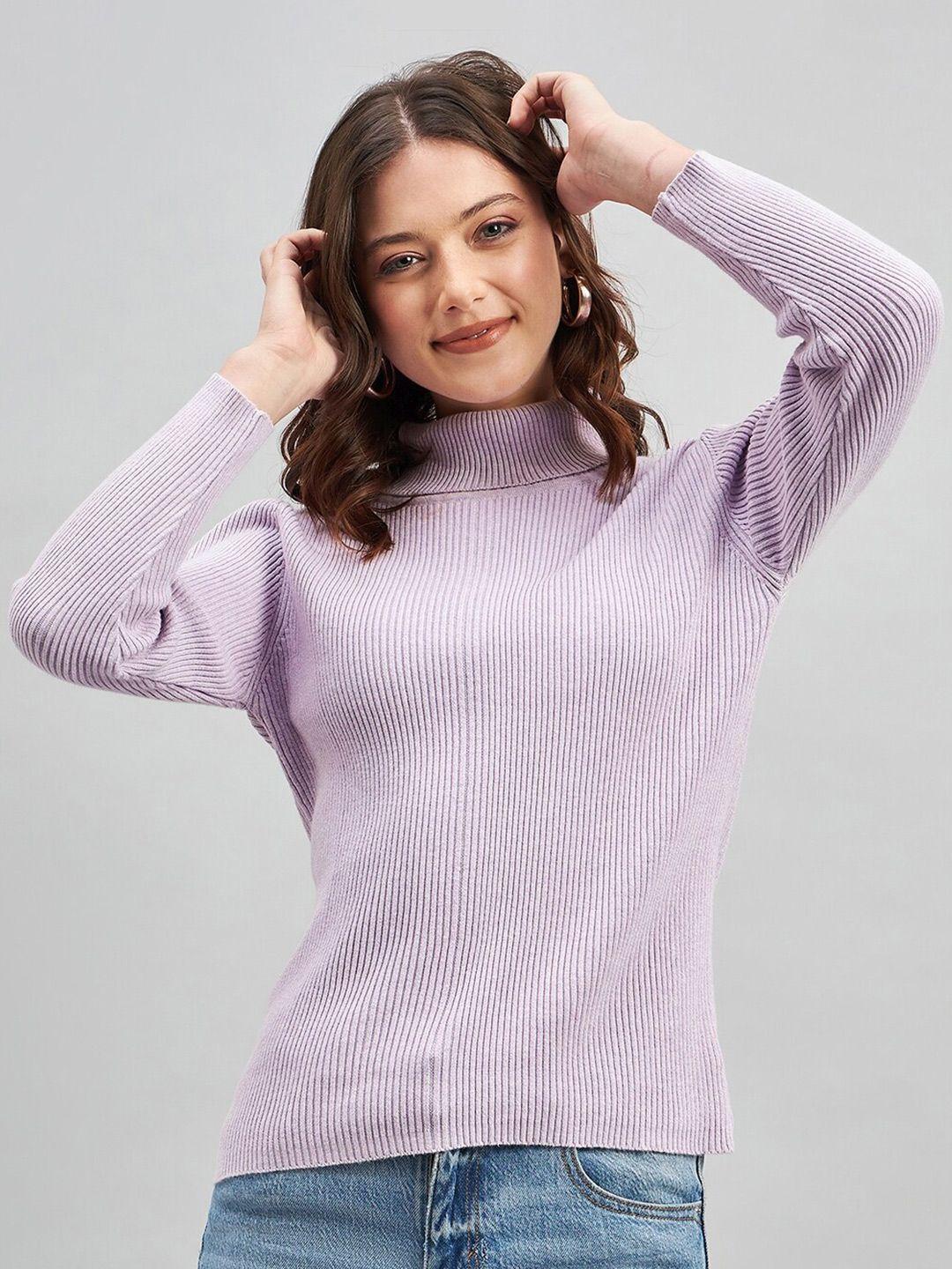 rvk ribbed turtle neck cotton pullover sweater