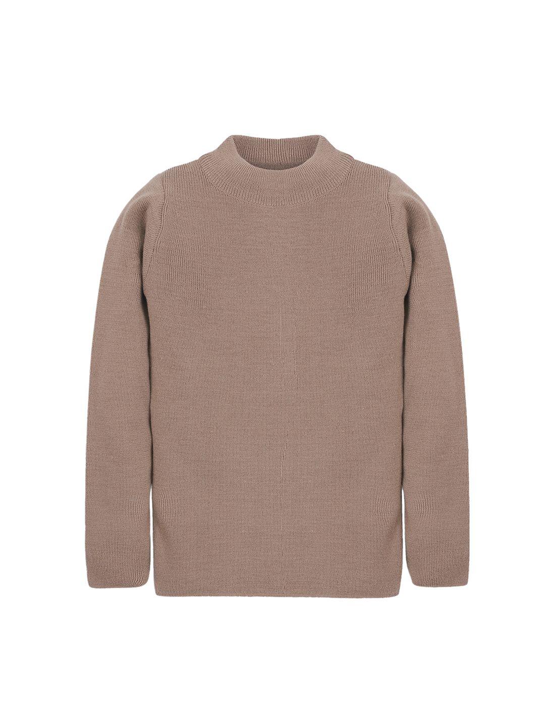 rvk unisex camel brown solid pullover skivvy sweater