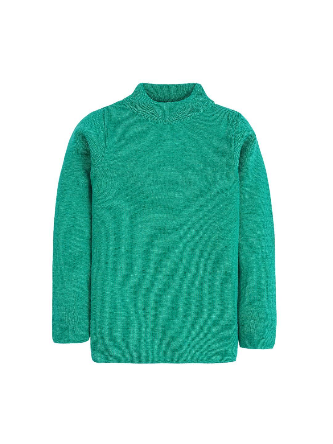 rvk unisex green solid pullover sweater