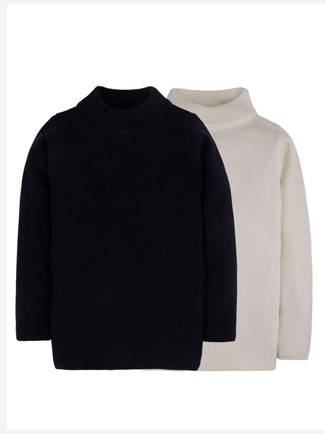 rvk unisex kids pack of 2 off white & black acrylic pullover
