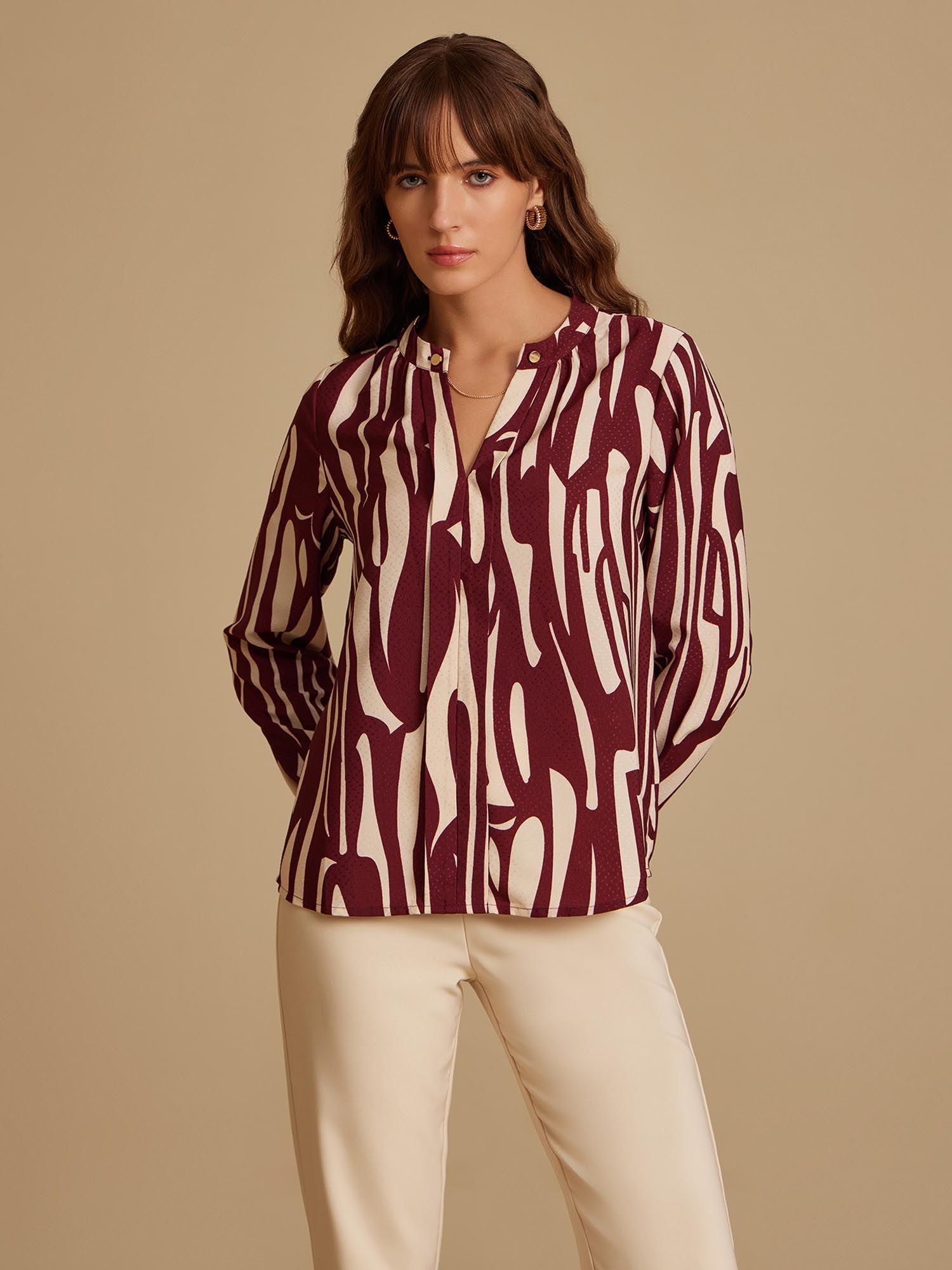 ryder wine printed blouse