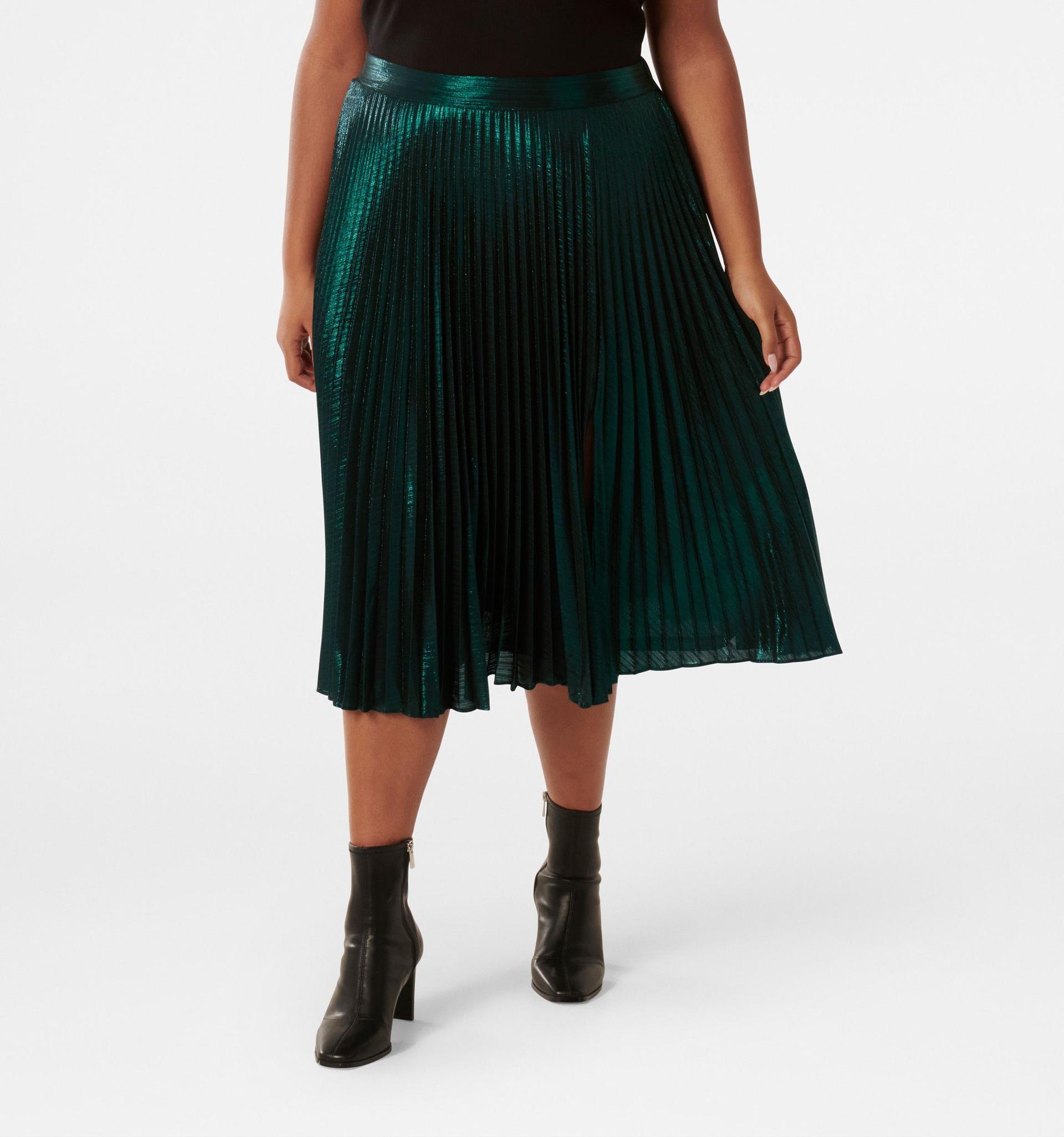 rylee curve metallic skirt