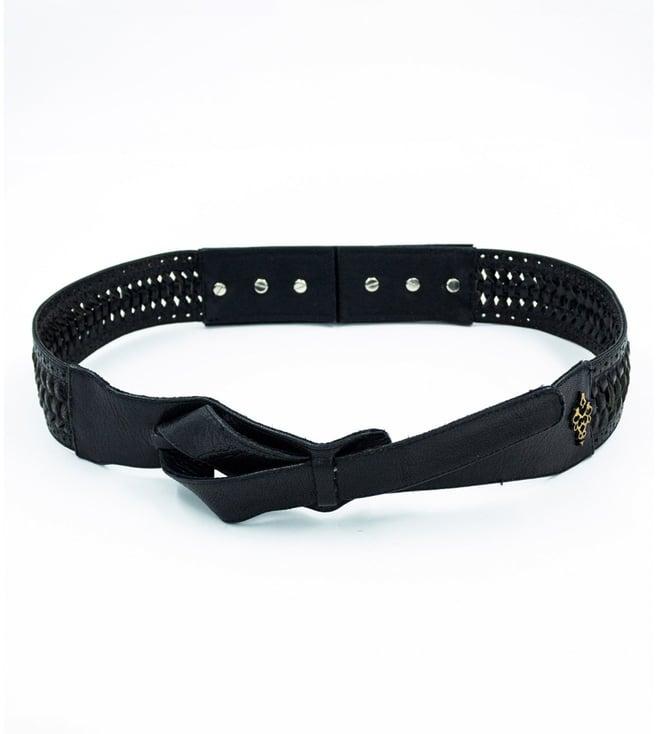 s&n shantnu nikhil black glamrisque knot braided belt (unisex)