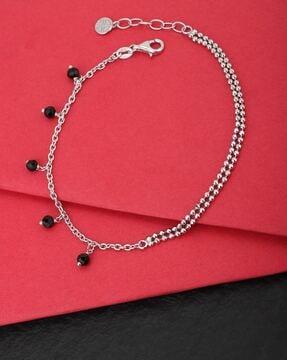 s627216a 925 sterling silver rhodium-plated anklet