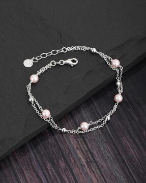 s627278a 925 sterling silver rhodium-plated anklet
