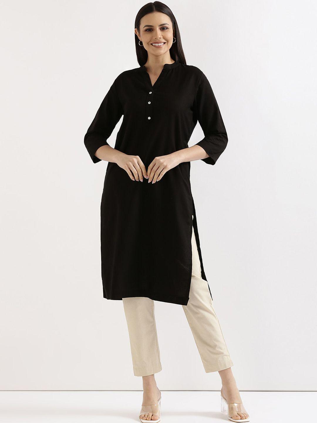 saadaa women black kurta