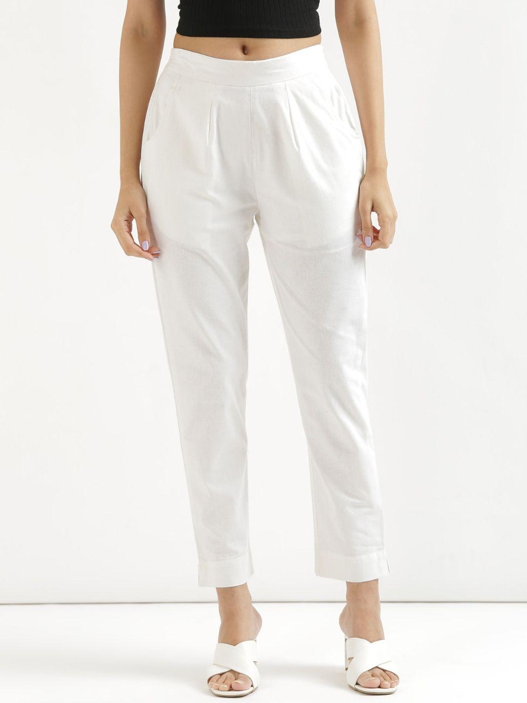 saadaa women mid-rise cotton trousers