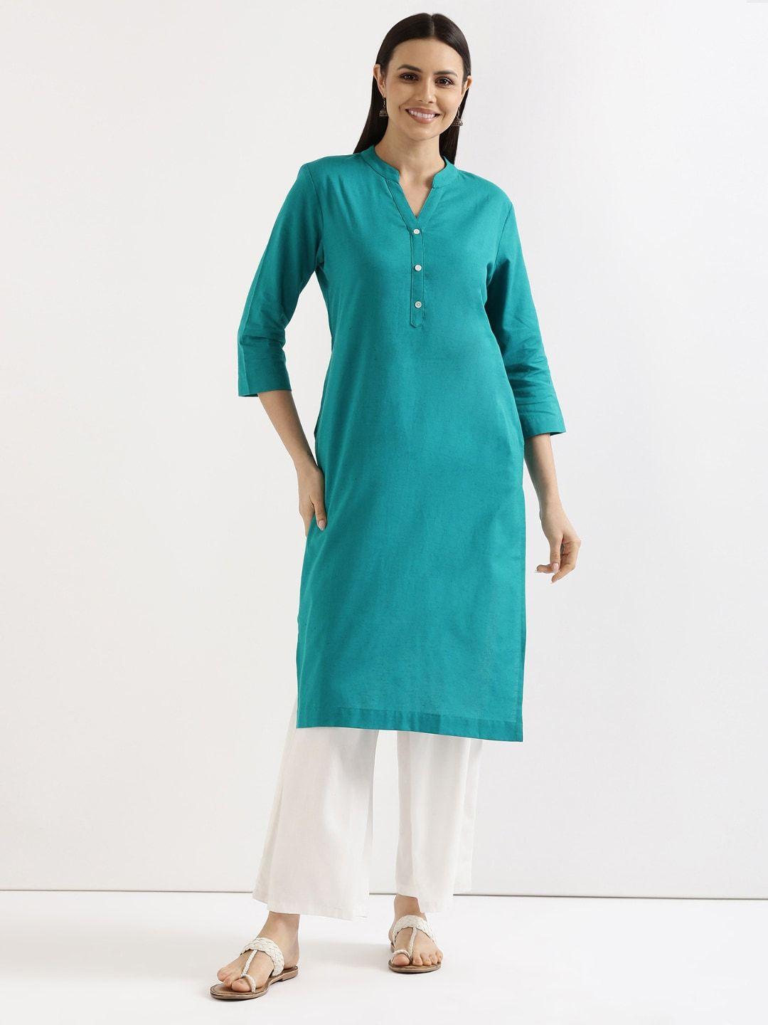 saadaa women teal kurta