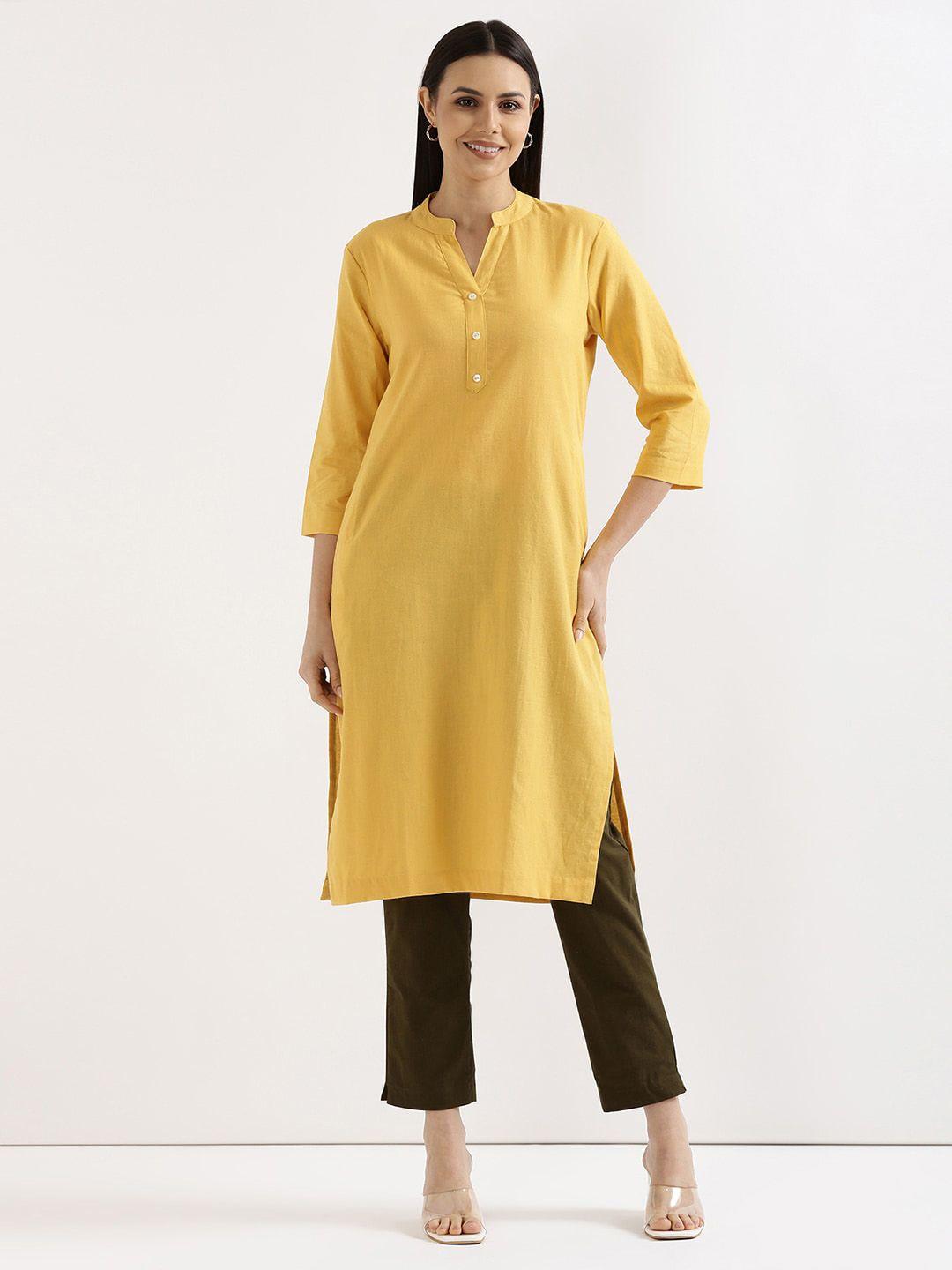 saadaa women yellow kurta