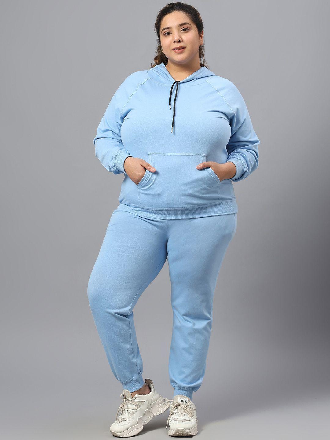 saakaa plus size cotton hooded sports tracksuits