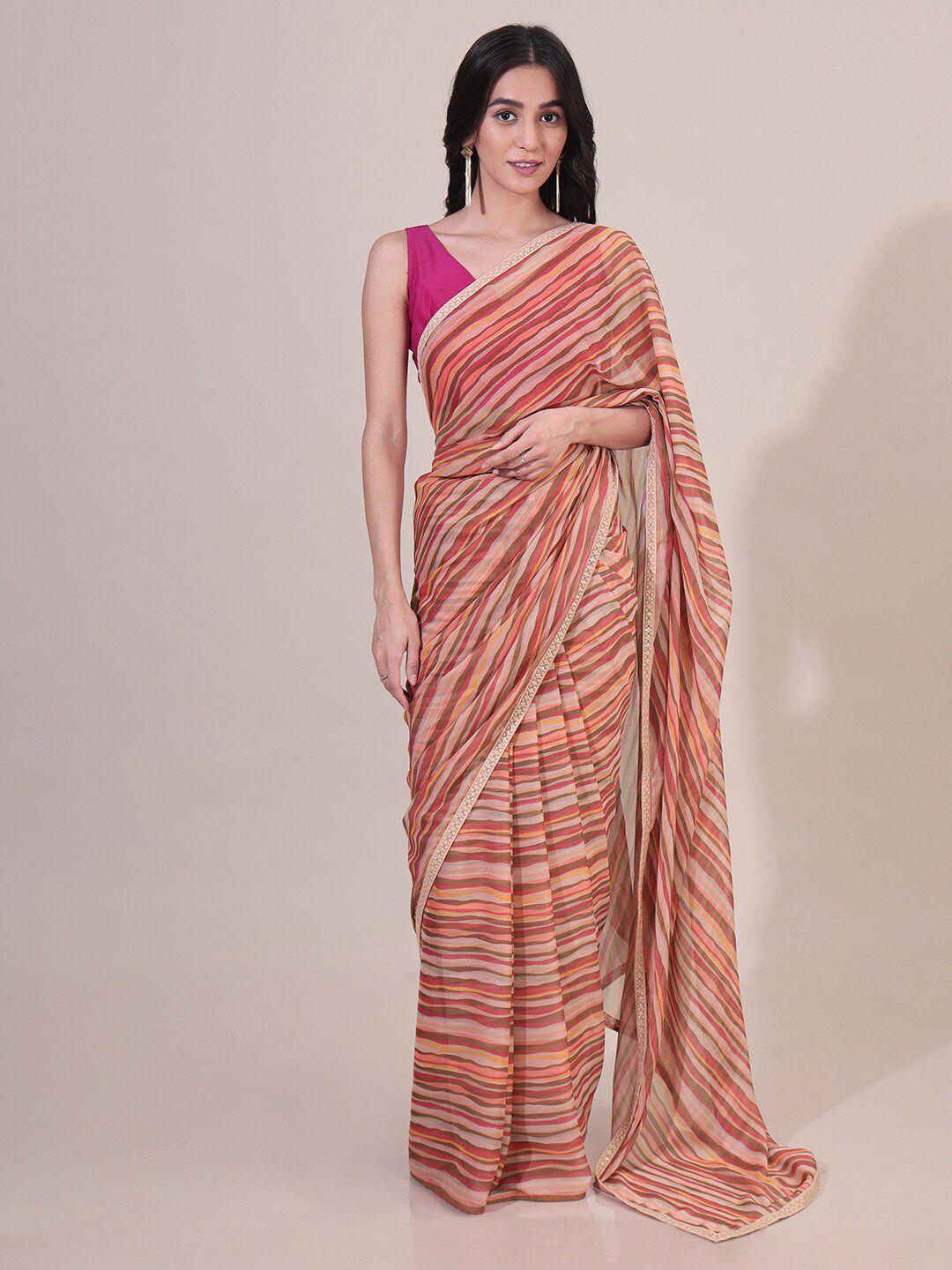 saaki multicoloured poly chiffon saree