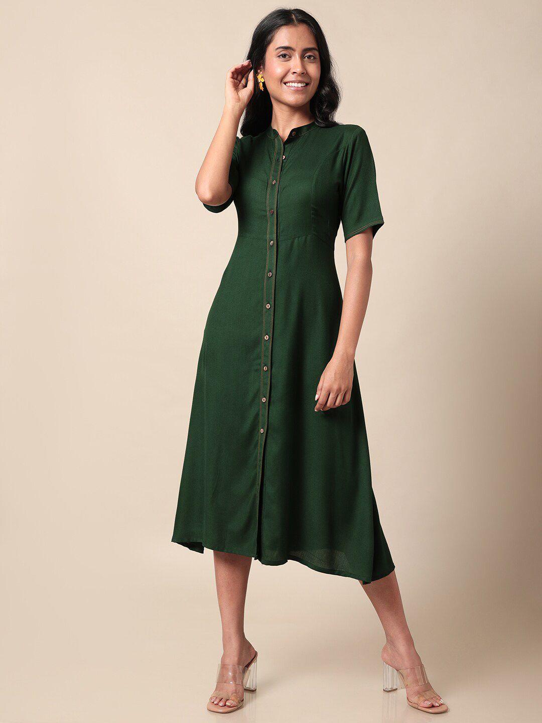 saaki shirt collar shirt midi dress