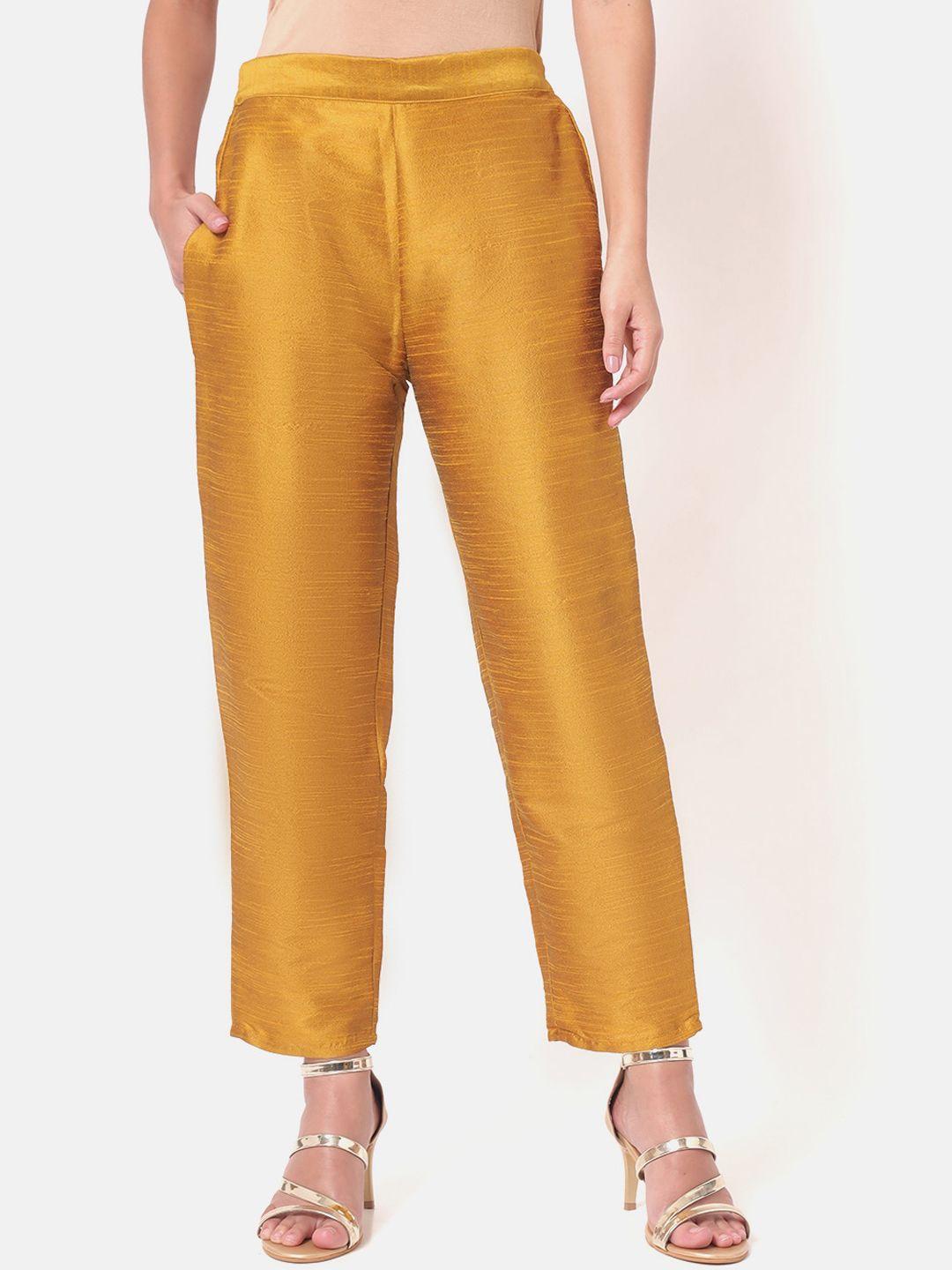 saaki women mustard yellow trousers