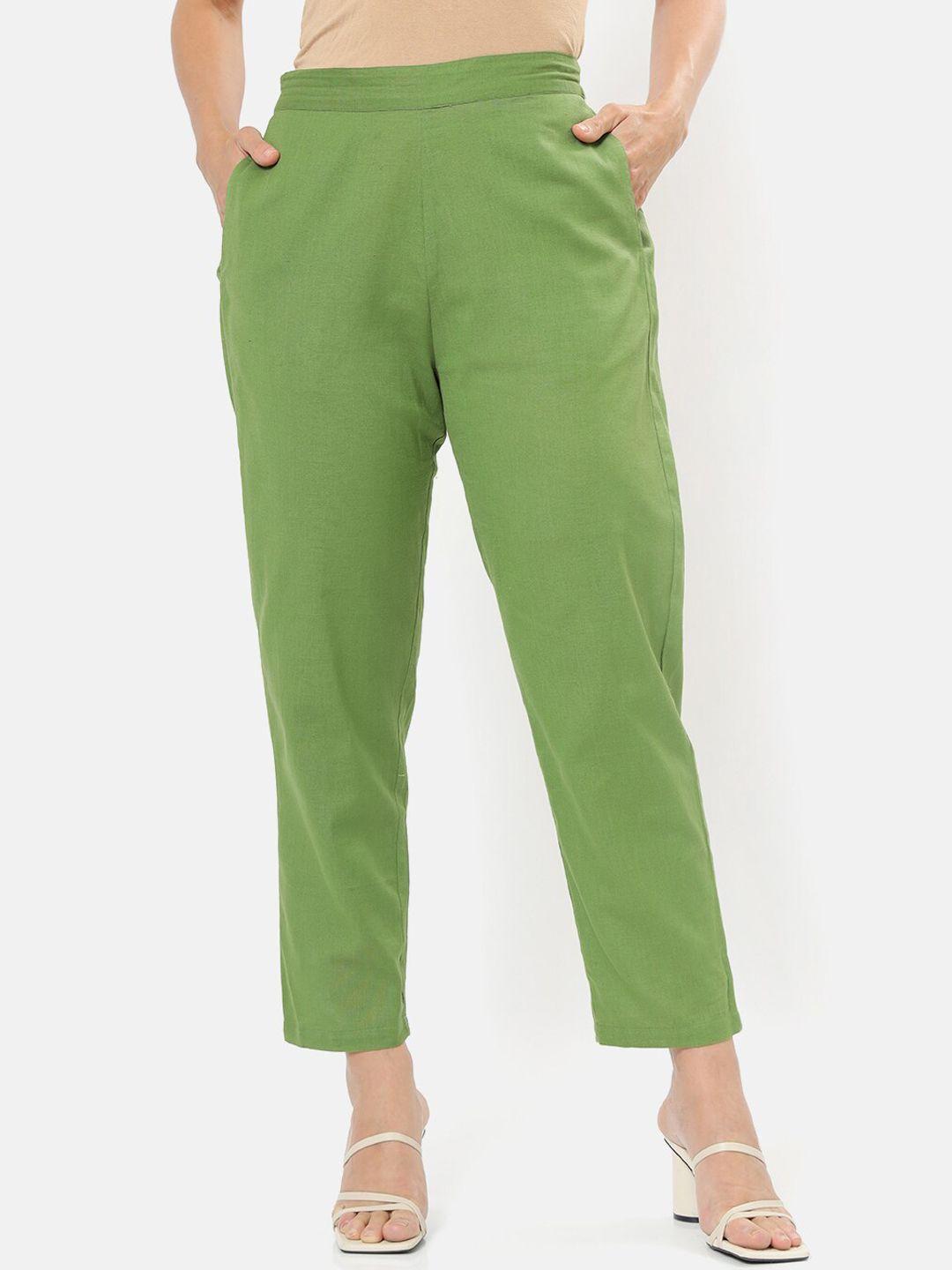 saaki women olive green trousers