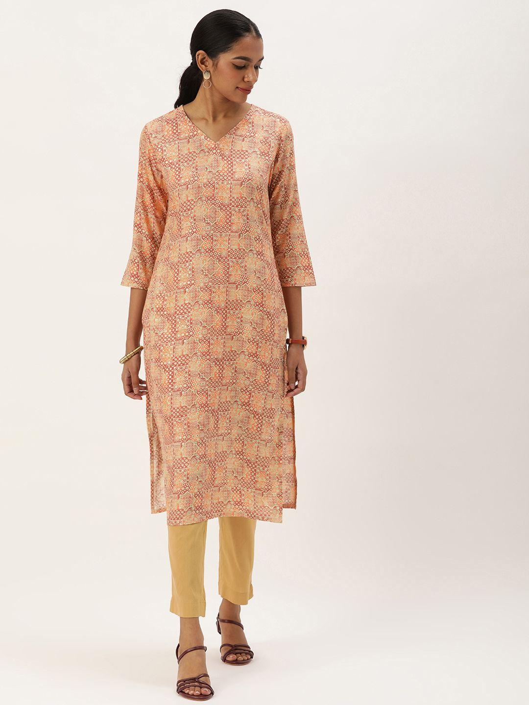 saanjh ethnic motifs printed kurta