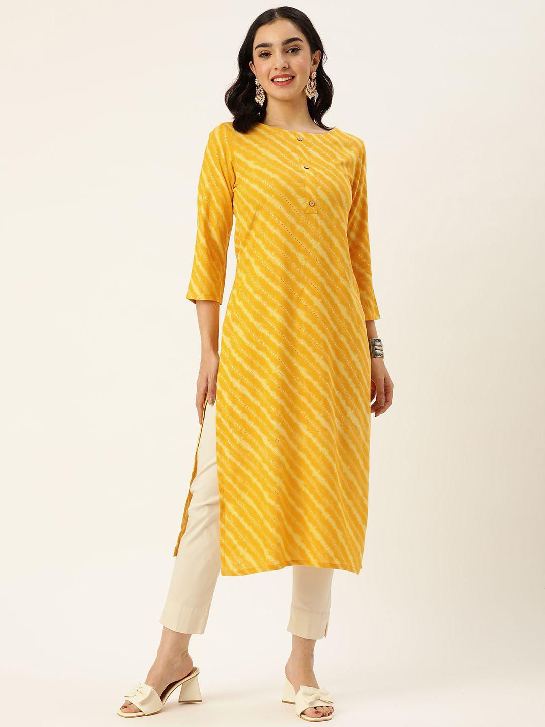 saanjh leheriya foil printed kurta