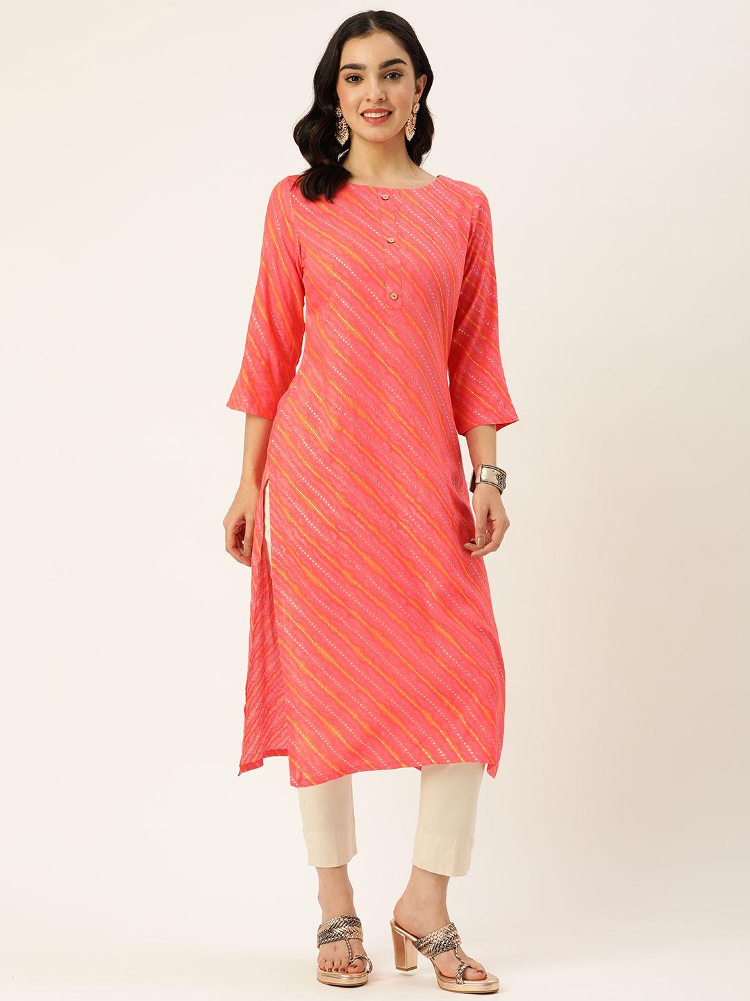 saanjh leheriya foil printed kurta