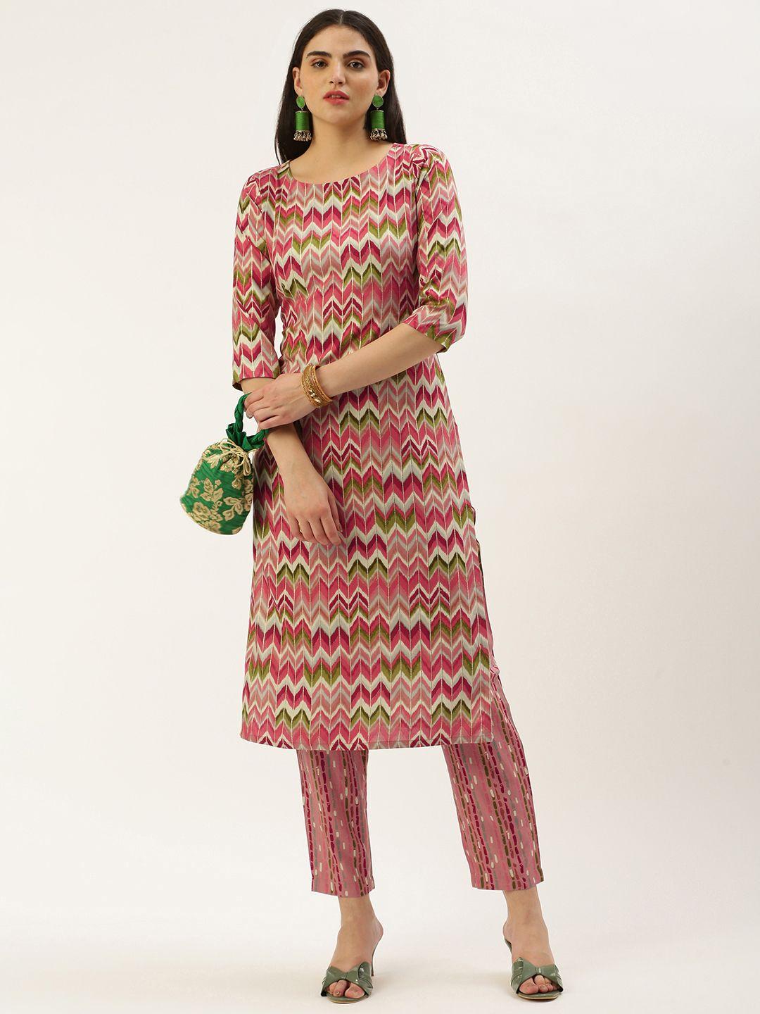 saanjh printed regular kurta with trousers