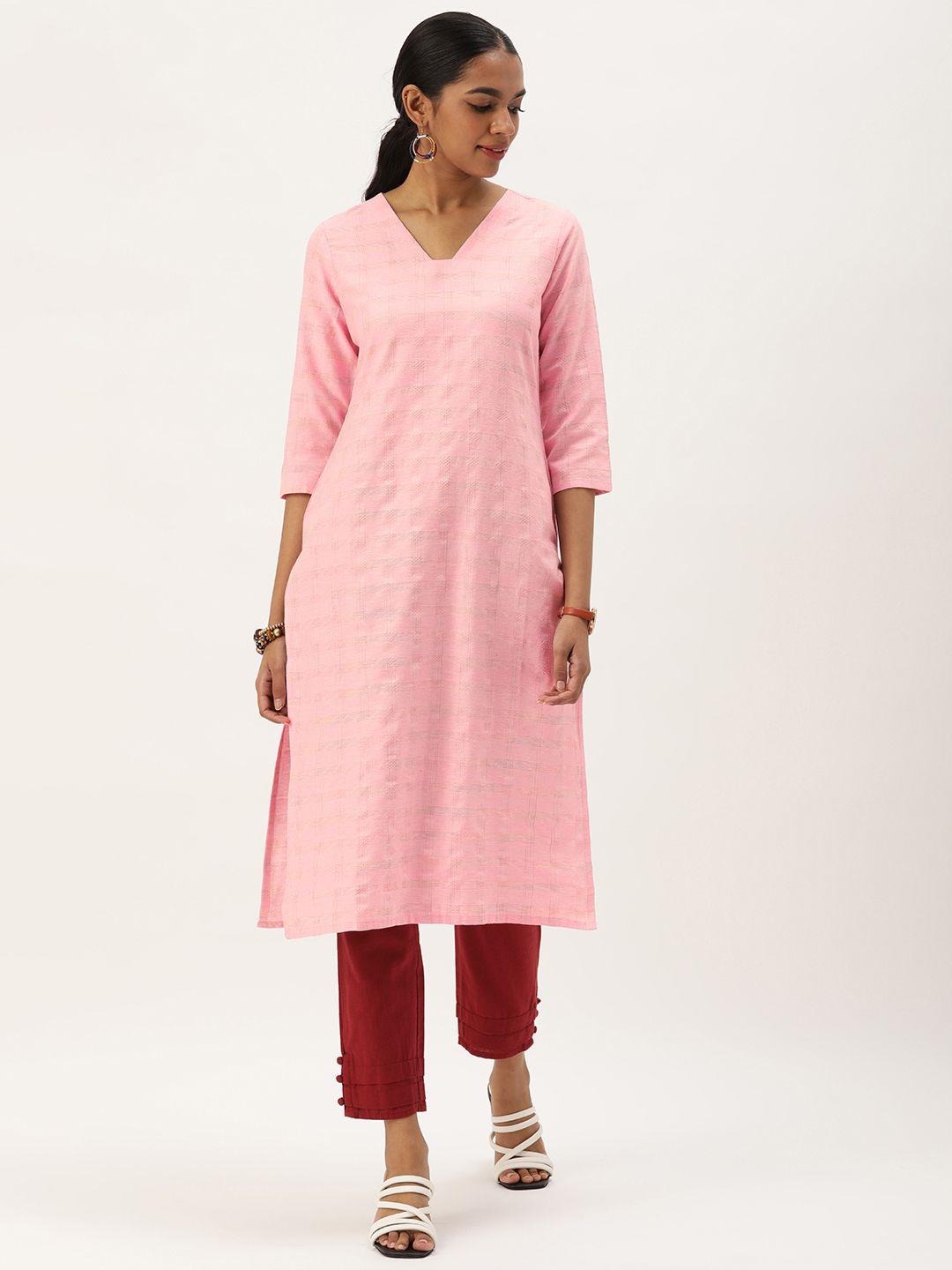 saanjh women checked kurta