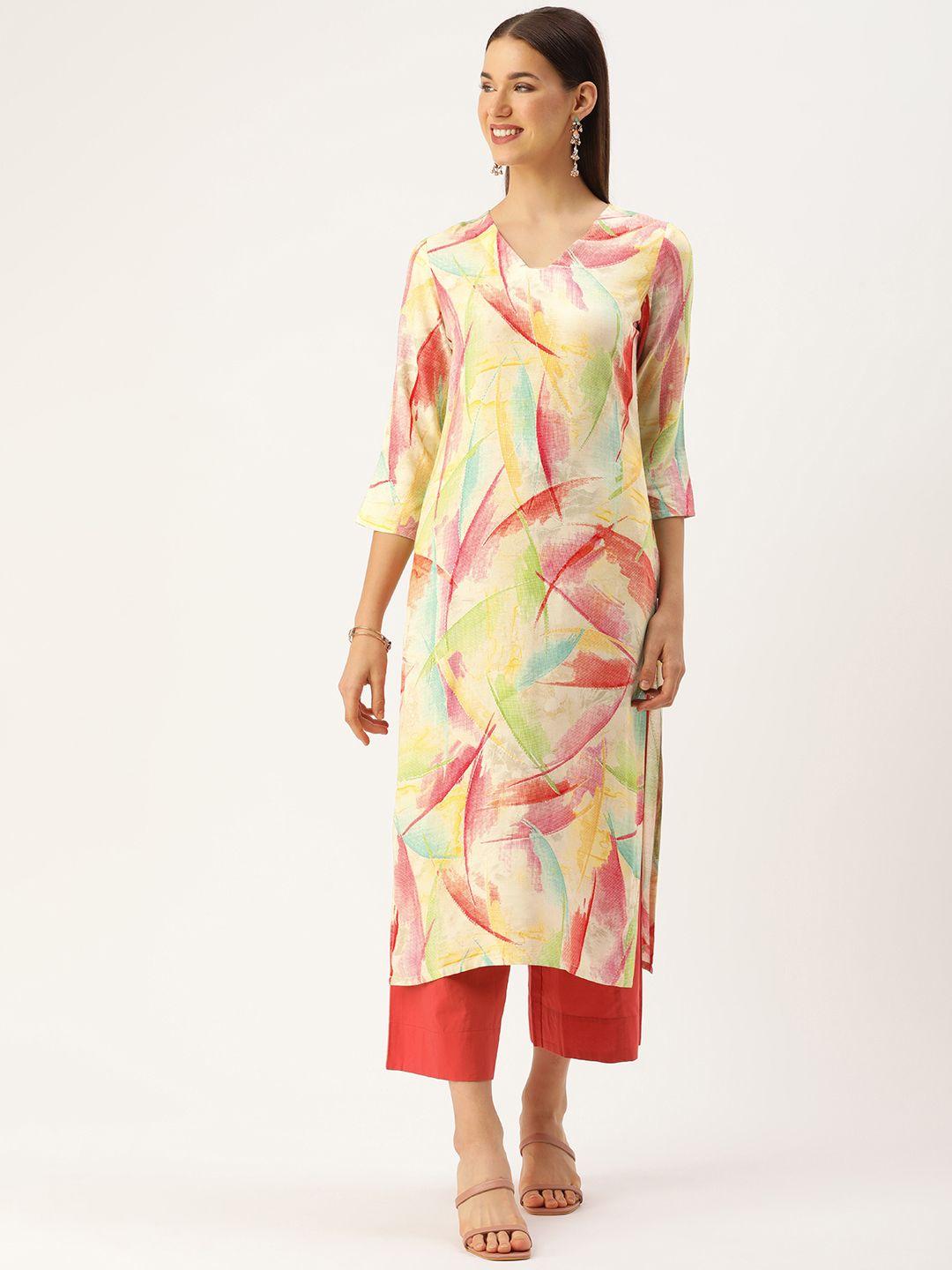 saanjh women multicoloured printed kurta