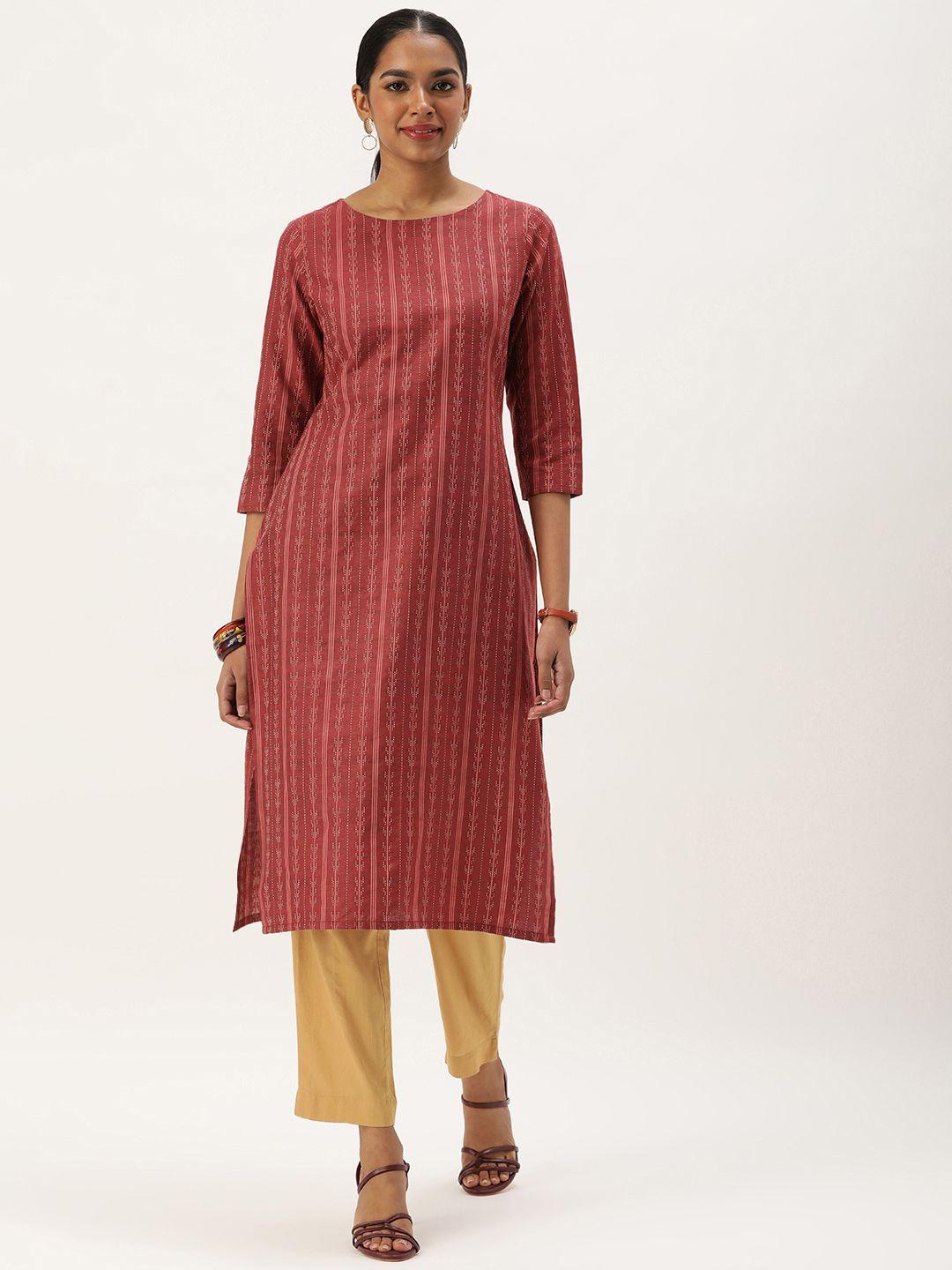 saanjh women striped cotton kurta