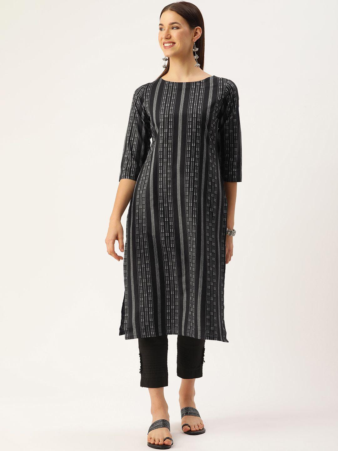 saanjh women striped cotton kurta