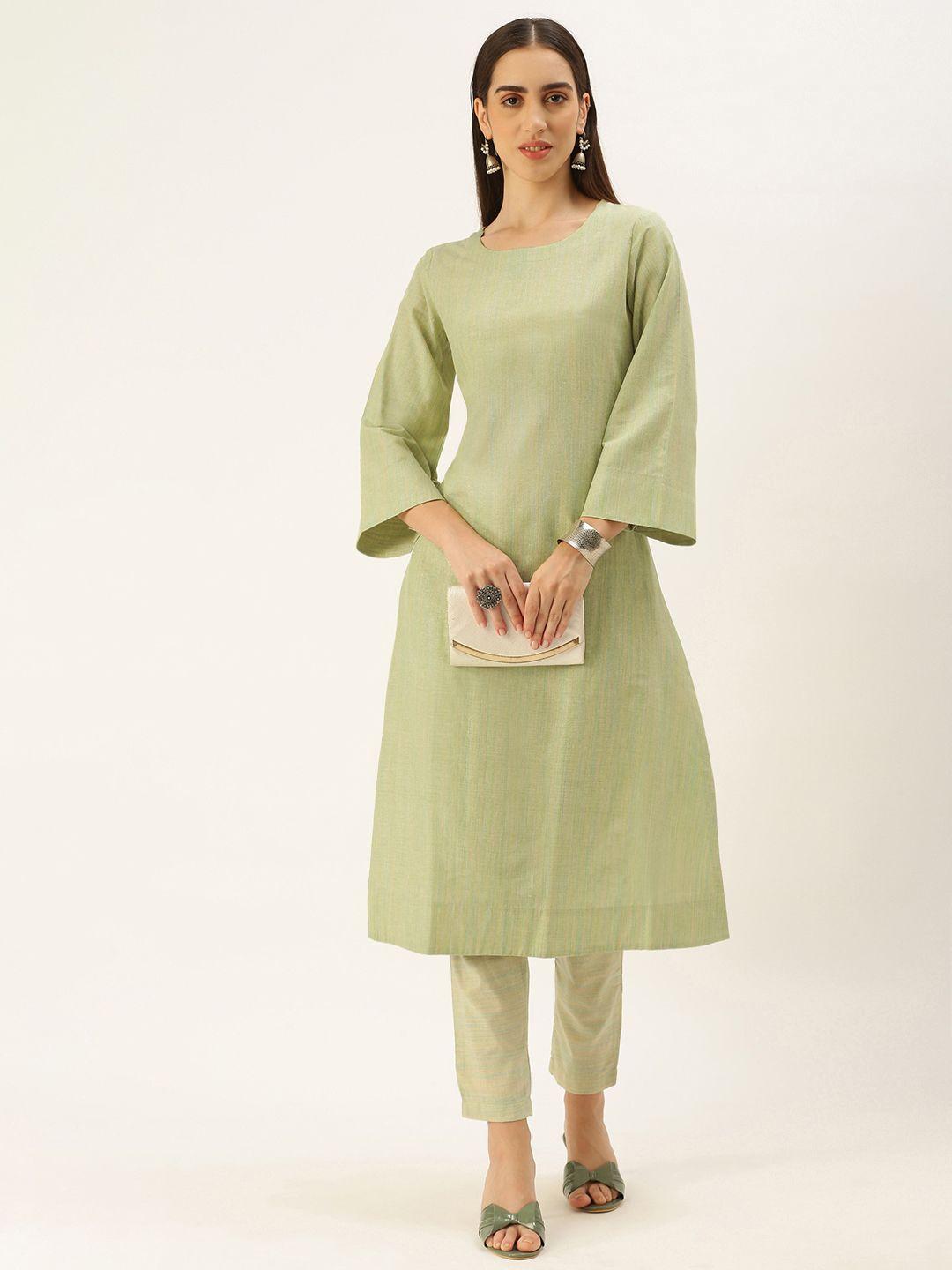 saanjh women woven design a-line kurta