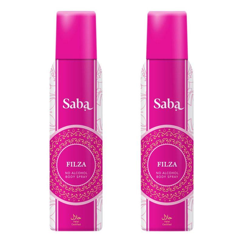 saba filza no alcohol body spray - pack of 2