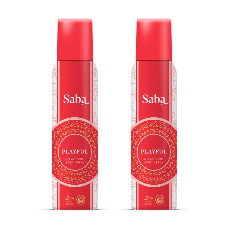 saba playful deodorant no alcohol body spray (pack of 2)